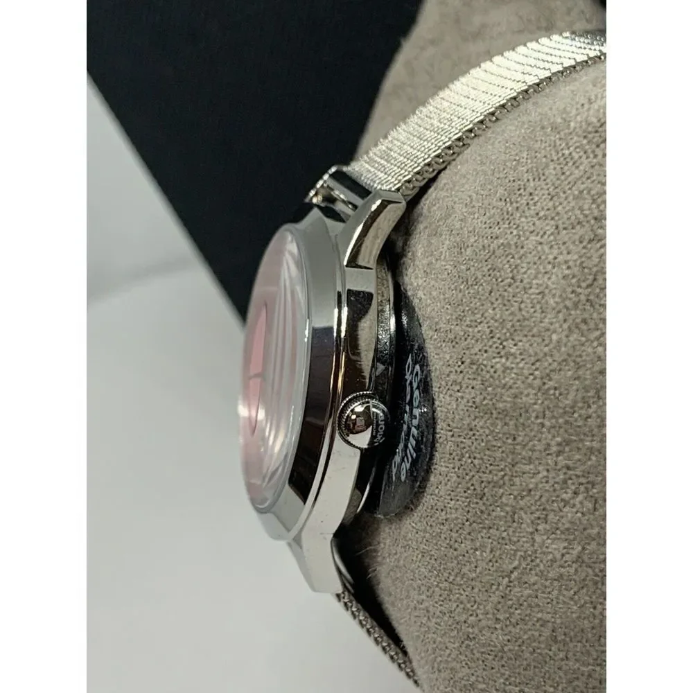 Guess U1197L3 Womens Silver Stainless Steel Analog Pink Dial Quartz Watch AEW108